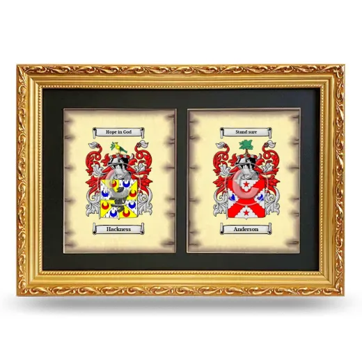 Double Coat of Arms Framed - Gold