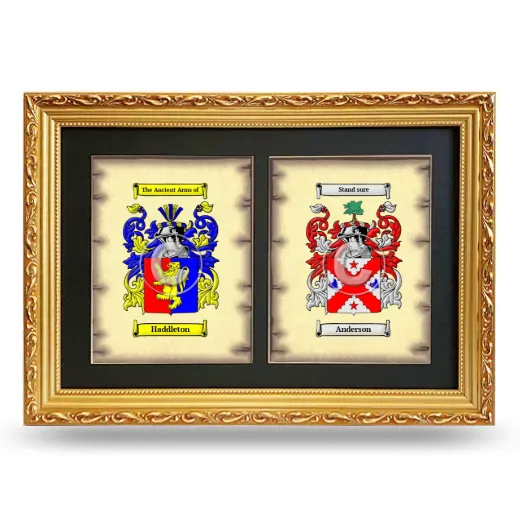 Double Coat of Arms Framed - Gold