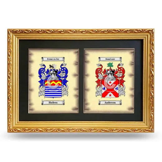 Double Coat of Arms Framed - Gold