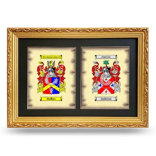 Double Coat of Arms Framed - Gold
