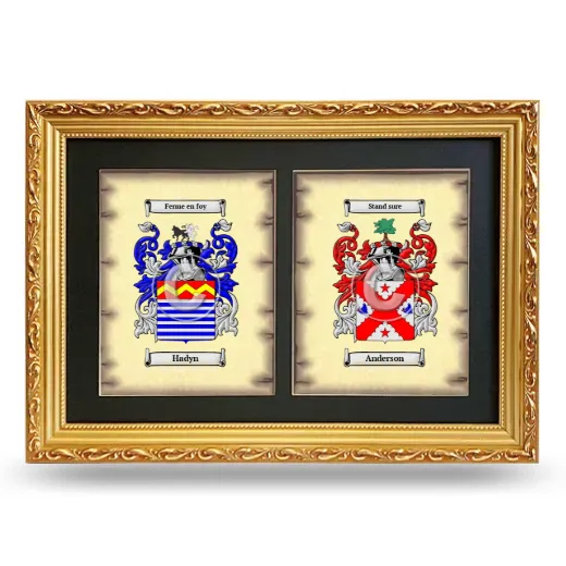 Double Coat of Arms Framed - Gold