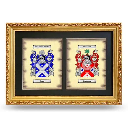Double Coat of Arms Framed - Gold