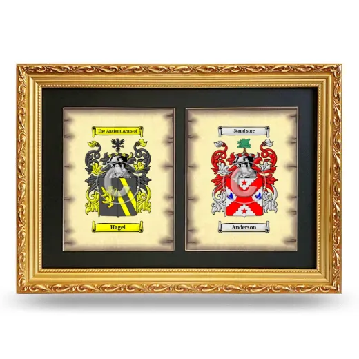 Double Coat of Arms Framed - Gold