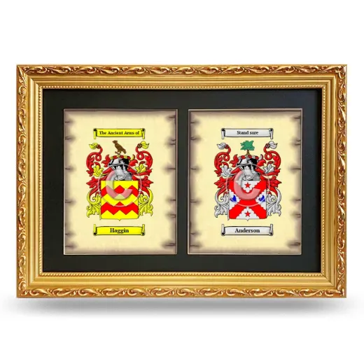 Double Coat of Arms Framed - Gold