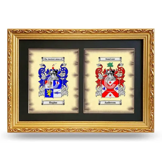 Double Coat of Arms Framed - Gold