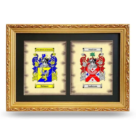 Double Coat of Arms Framed - Gold
