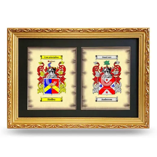 Double Coat of Arms Framed - Gold