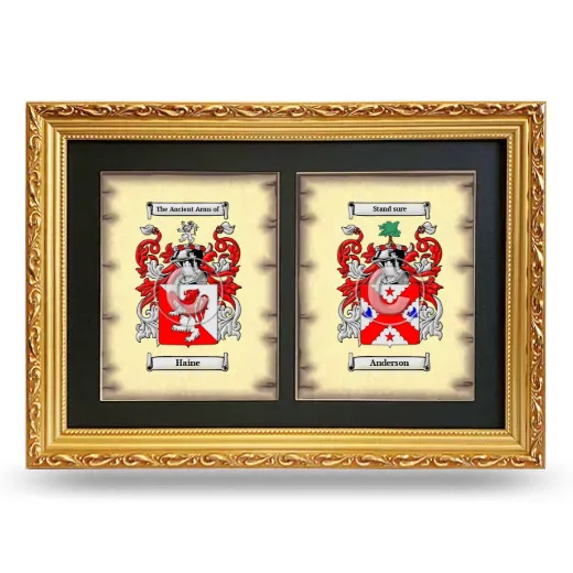 Double Coat of Arms Framed - Gold