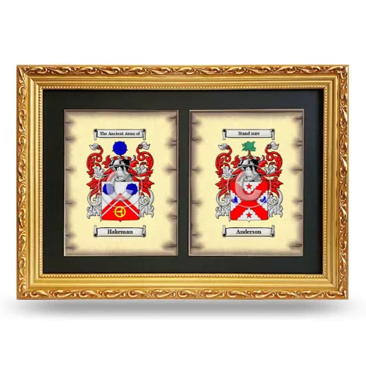 Double Coat of Arms Framed - Gold