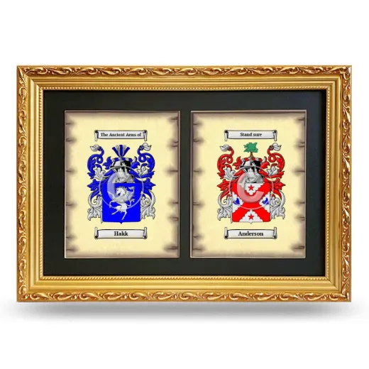 Double Coat of Arms Framed - Gold