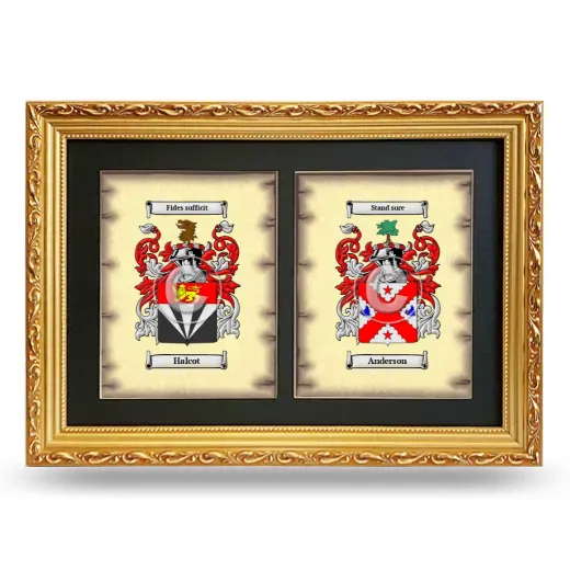 Double Coat of Arms Framed - Gold