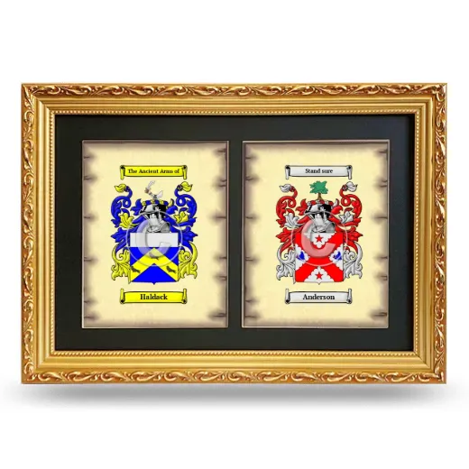 Double Coat of Arms Framed - Gold