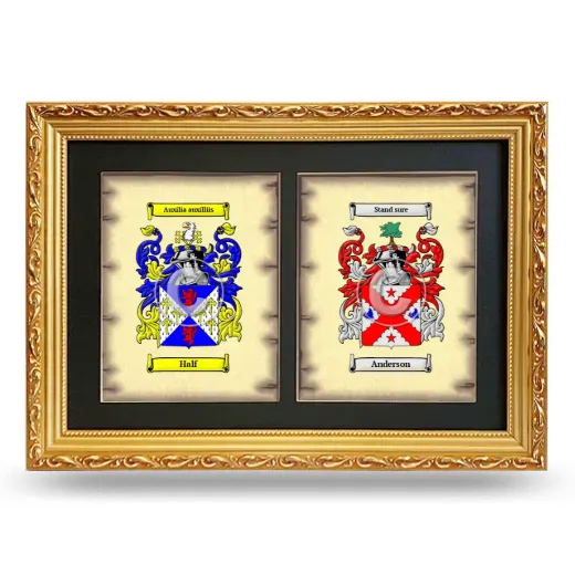 Double Coat of Arms Framed - Gold
