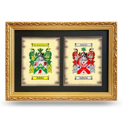 Double Coat of Arms Framed - Gold