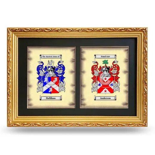 Double Coat of Arms Framed - Gold