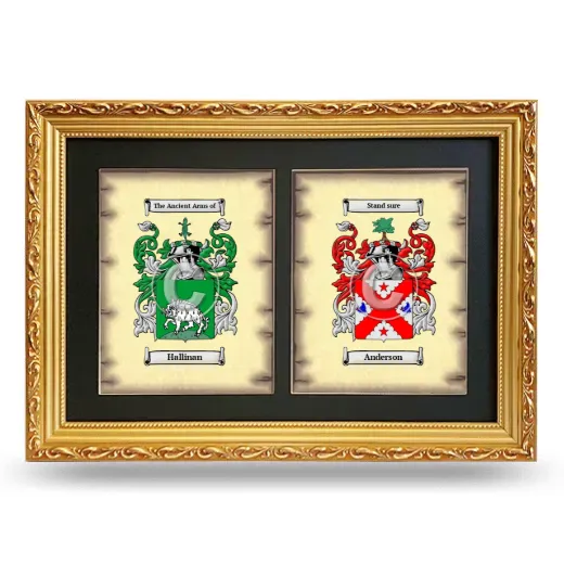 Double Coat of Arms Framed - Gold