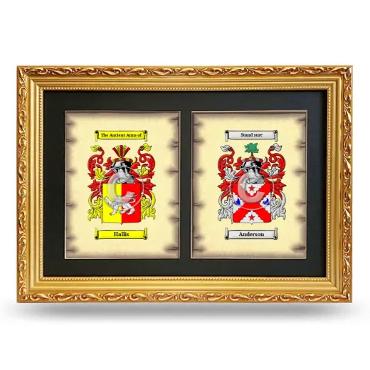 Double Coat of Arms Framed - Gold