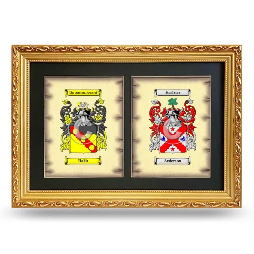 Double Coat of Arms Framed - Gold