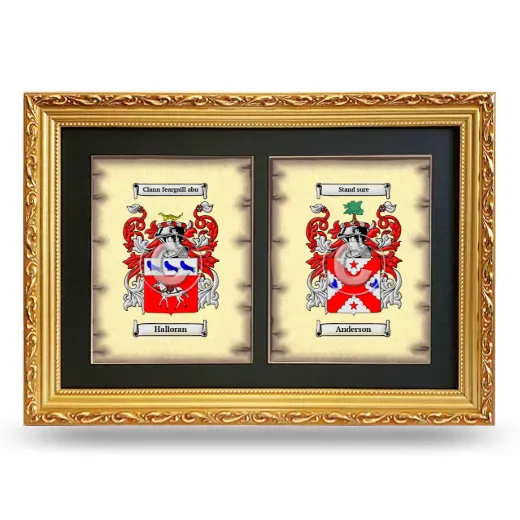 Double Coat of Arms Framed - Gold