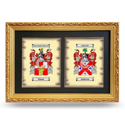 Double Coat of Arms Framed - Gold