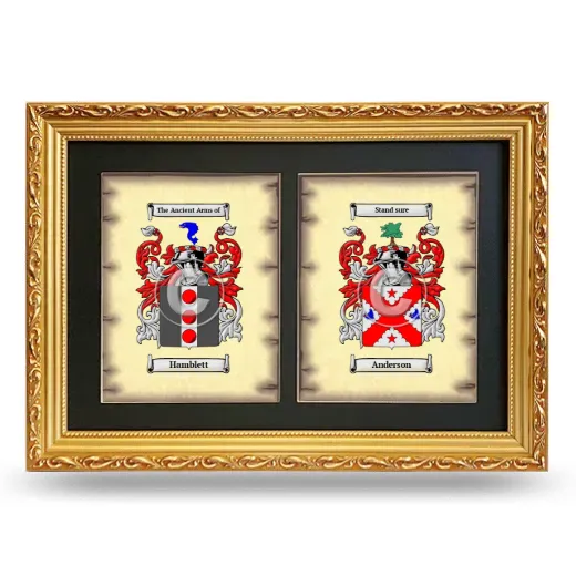 Double Coat of Arms Framed - Gold
