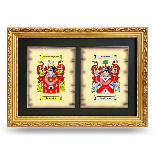 Double Coat of Arms Framed - Gold