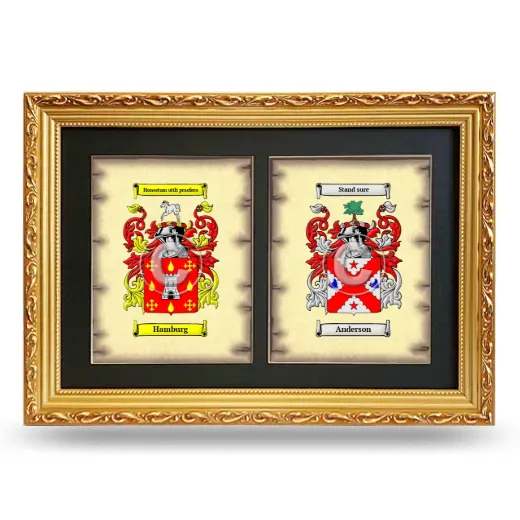 Double Coat of Arms Framed - Gold