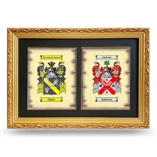 Double Coat of Arms Framed - Gold