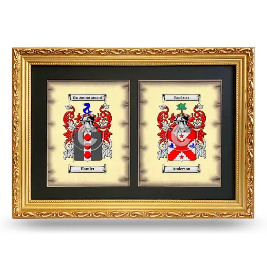 Double Coat of Arms Framed - Gold
