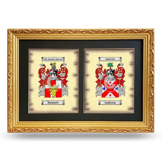 Double Coat of Arms Framed - Gold