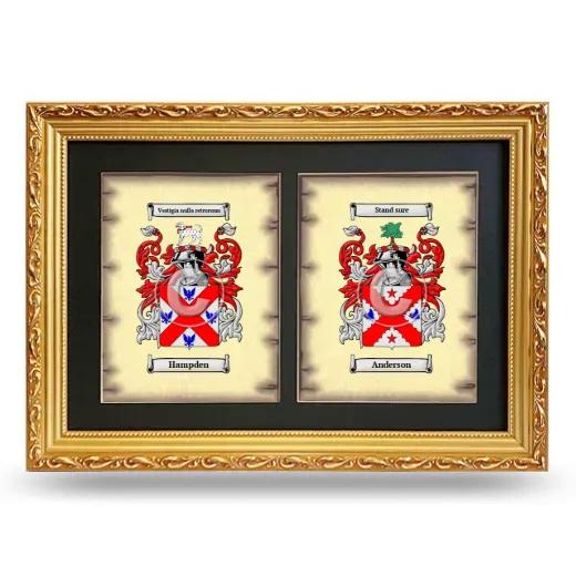 Double Coat of Arms Framed - Gold