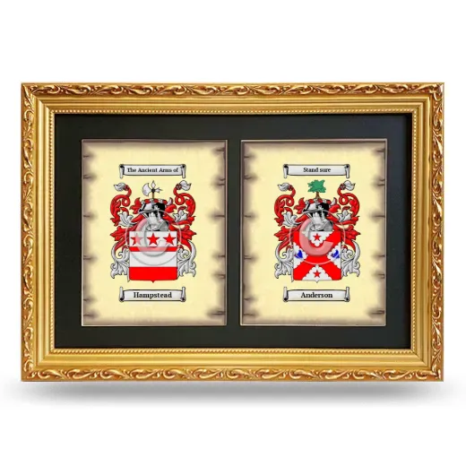 Double Coat of Arms Framed - Gold