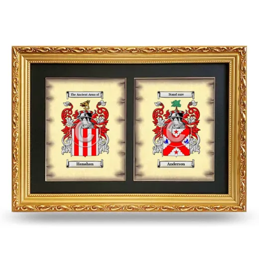 Double Coat of Arms Framed - Gold