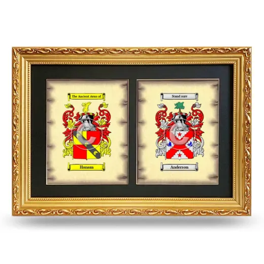 Double Coat of Arms Framed - Gold