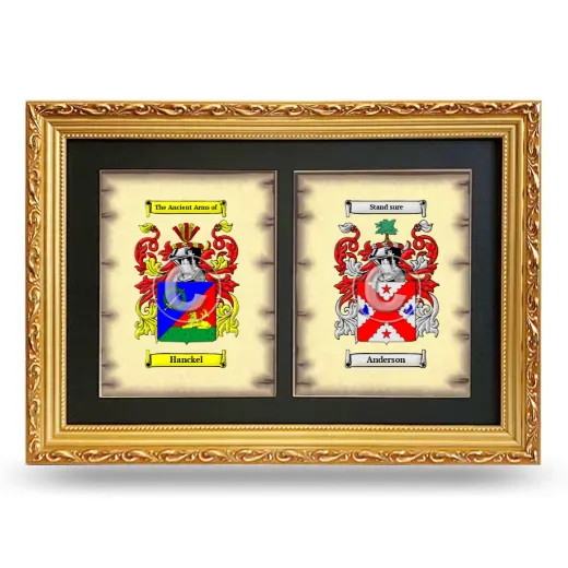 Double Coat of Arms Framed - Gold