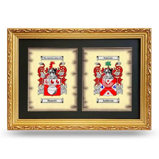 Double Coat of Arms Framed - Gold