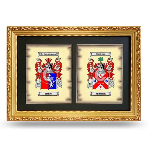 Double Coat of Arms Framed - Gold