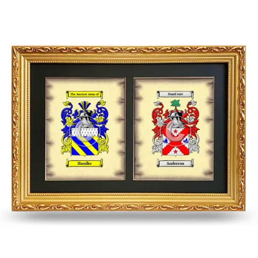 Double Coat of Arms Framed - Gold
