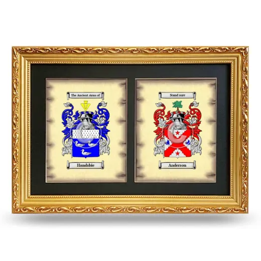 Double Coat of Arms Framed - Gold