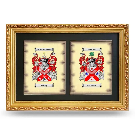 Double Coat of Arms Framed - Gold