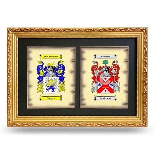 Double Coat of Arms Framed - Gold