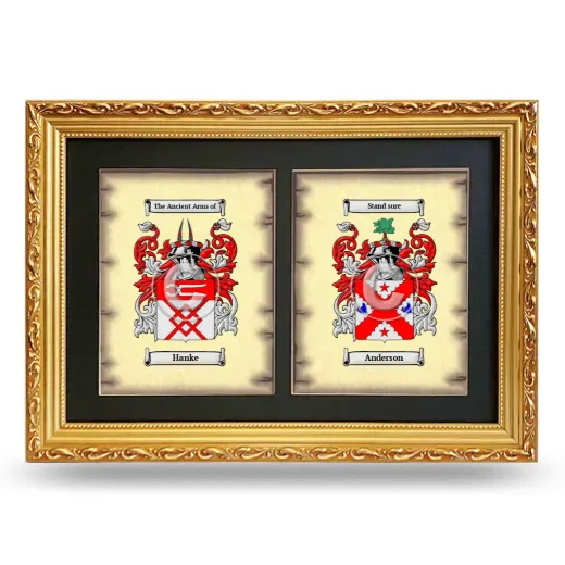 Double Coat of Arms Framed - Gold