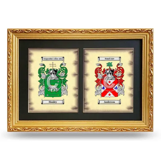 Double Coat of Arms Framed - Gold