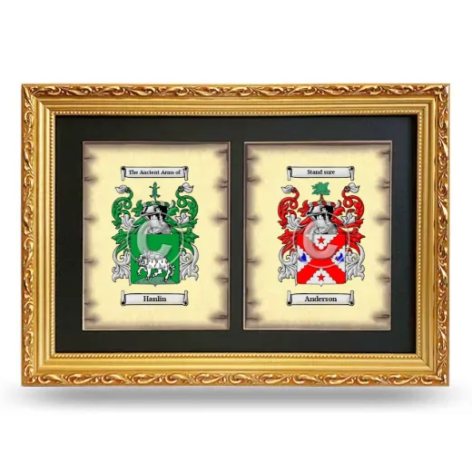 Double Coat of Arms Framed - Gold
