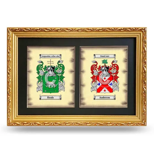 Double Coat of Arms Framed - Gold