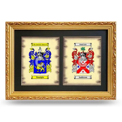 Double Coat of Arms Framed - Gold
