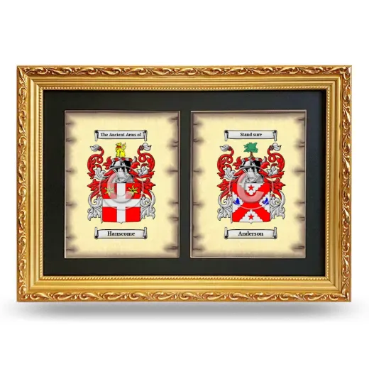 Double Coat of Arms Framed - Gold