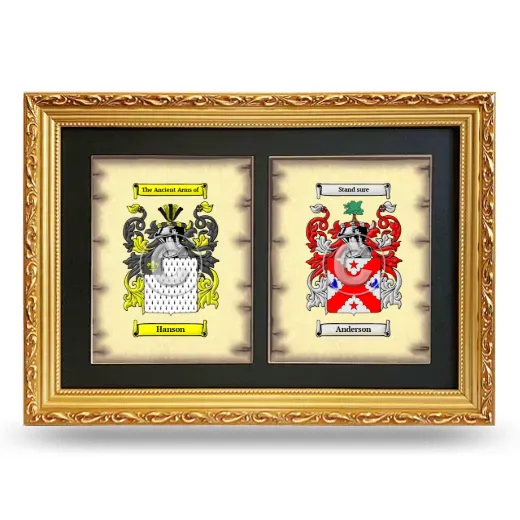 Double Coat of Arms Framed - Gold