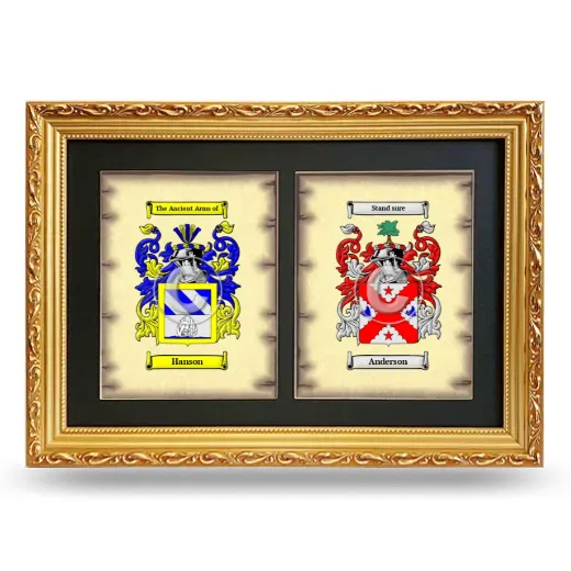 Double Coat of Arms Framed - Gold