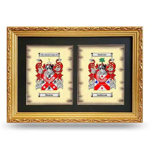 Double Coat of Arms Framed - Gold